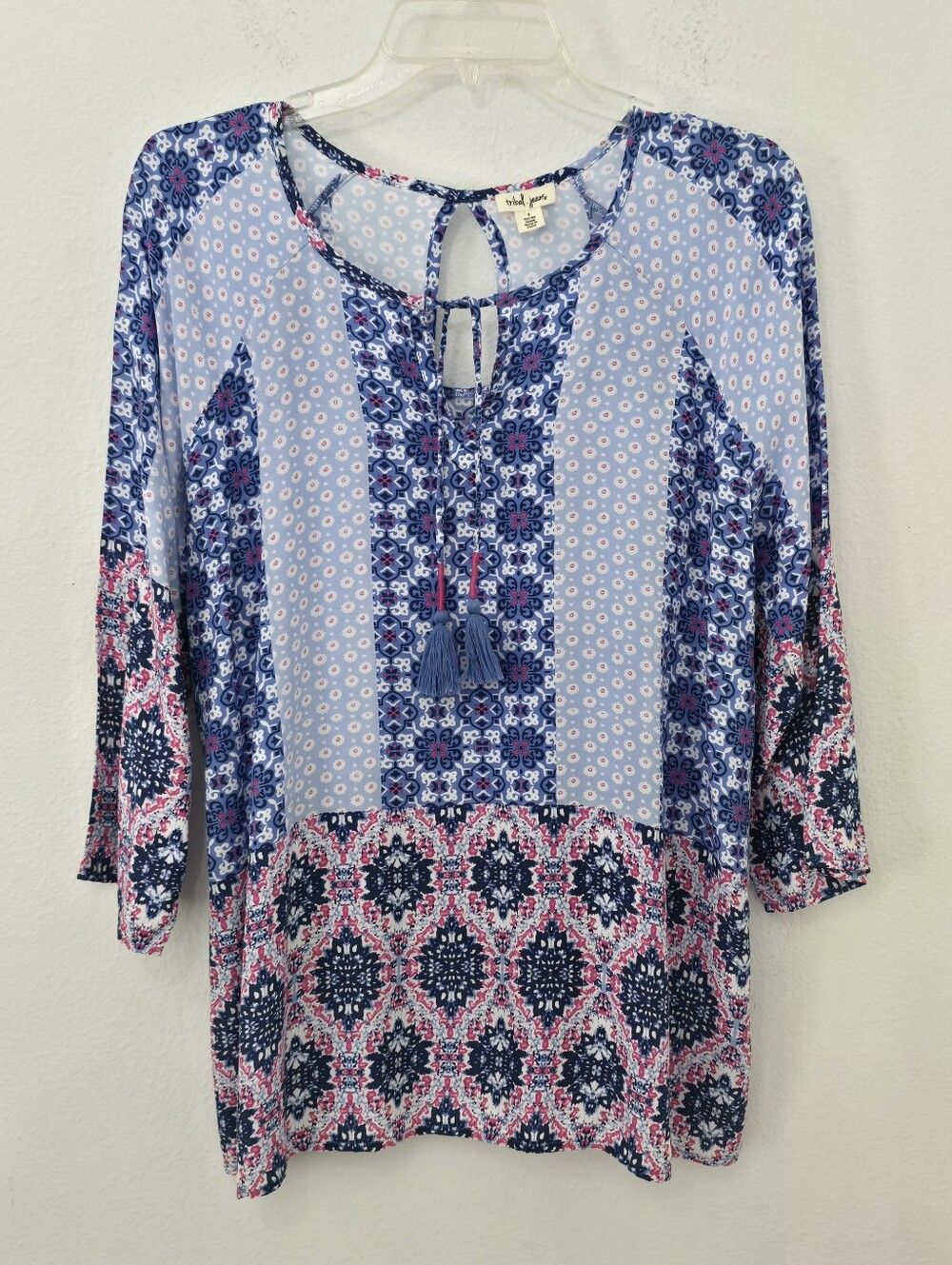Tribal Jeans Patchwork Floral Tunic Top